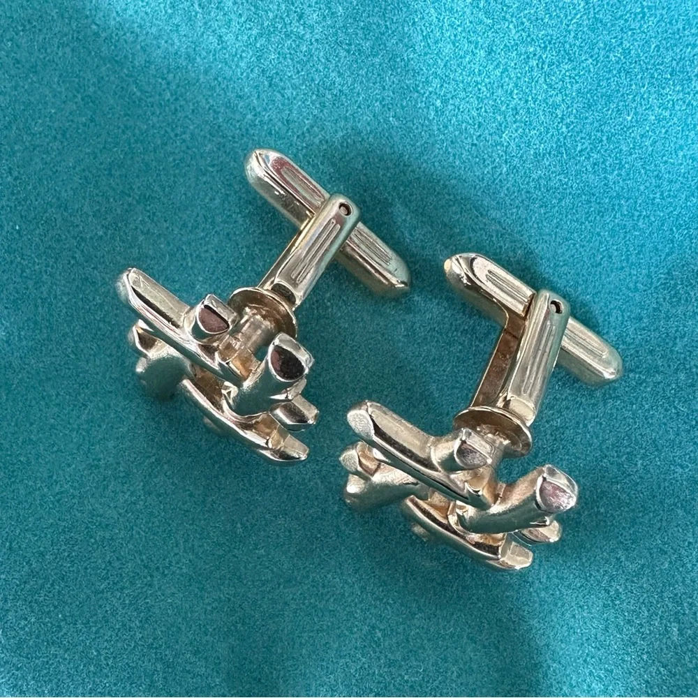 Vintage Hickok Cuff Links- Rustic or Bamboo- MCM